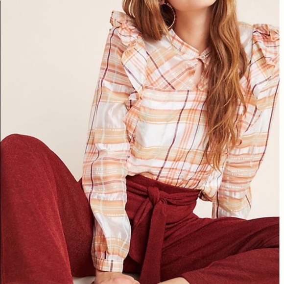Anthropologie Current Air Polly Ruffled Blouse - Picture 3 of 11